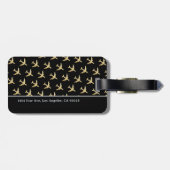 名前と飛行機のワールドトラベルの荷物タグ ラゲッジタグ (裏面横)