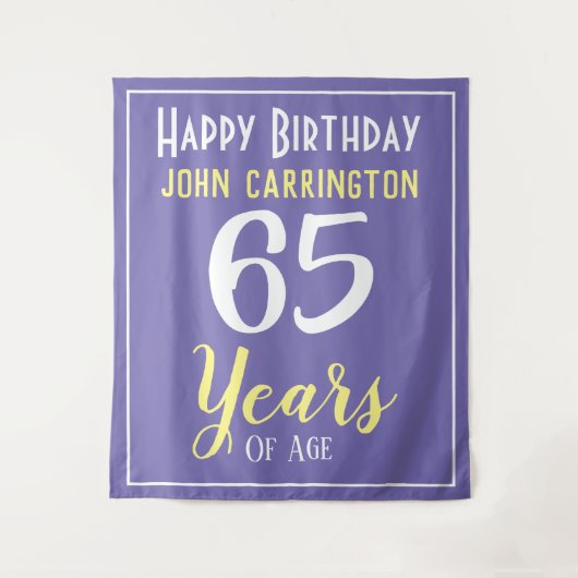名前と65歳の誕生日タペストリー タペストリー (正面)