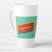 名前と〔占星術の〕十二宮図のサインBarbara Aries カフェラテマグ (左アングル)