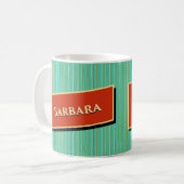 名前と〔占星術の〕十二宮図のサインBarbara Aries コーヒーマグカップ (正面左)