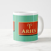 名前と〔占星術の〕十二宮図のサインBarbara Aries ジャンボコーヒーマグカップ (正面右)