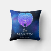 名前と〔占星術の〕十二宮図のサインLeoギフト装飾用クッション クッション (裏面)