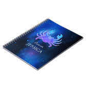 名前と〔占星術の〕十二宮図標識がん ノートブック (左側)