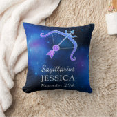名前と〔占星術の〕十二宮図記号射手座ギフト クッション (ブランケット)