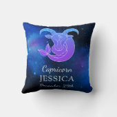 名前と〔占星術の〕十二宮図記号山羊座ギフト装飾用クッション クッション (裏面)