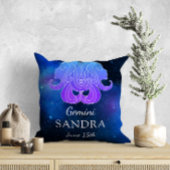 名前と〔占星術の〕十二宮図記号Geminiギフト装飾用クッション クッション