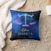 名前と〔占星術の〕十二宮図記号Libra Gift装飾用クッション クッション (ブランケット)