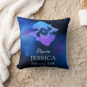 名前と〔占星術の〕十二宮図記号Piscesギフト装飾用クッション クッション (ブランケット)