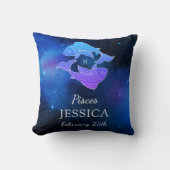 名前と〔占星術の〕十二宮図記号Piscesギフト装飾用クッション クッション (正面)