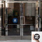 名前とWebサイトの追加QRコードカスタム色 ウィンドウサイン (オフィスドア)