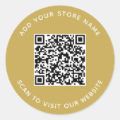 名前とWebサイトの追加QRコードカスタム色 ラウンドシール (正面)