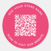 名前とWebサイトの追加QRコードカスタム色 ラウンドシール (正面)