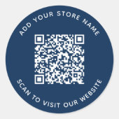 名前とWebサイトの追加QRコードカスタム色 ラウンドシール (正面)