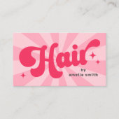名前によるヘアのレトロピンクまたは任意のカラー日が差すこと 名刺 (正面)