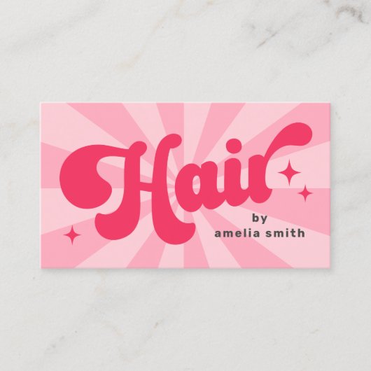 名前によるヘアのレトロピンクまたは任意のカラー日が差すこと 名刺 (正面)