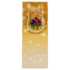 名前に一致するクリスマスを金ゴールドワイン抱き枕に追加 ワインギフトバッグ