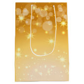 名前に一致するクリスマスを金ゴールド中ギフトバに追加 ミディアムペーパーバッグ (裏面)