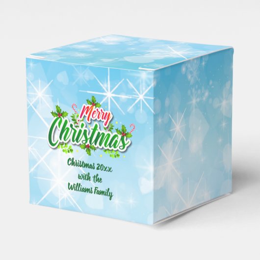 名前に一致するメリークリスマスブルーのお気に入りボックス フェイバーボックス (正面サイド)