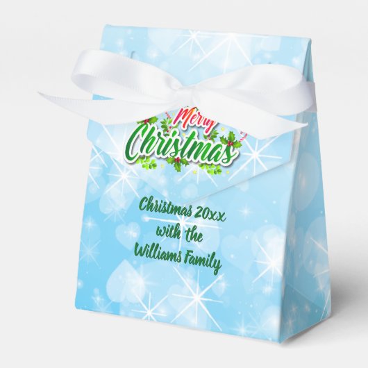 名前に一致するメリークリスマスブルーのお気に入りボックス フェイバーボックス (正面サイド)