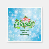 名前に一致するメリークリスマスブルーカクテルNaを追加 スタンダードカクテルナプキン (正面)