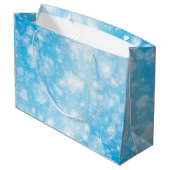 名前に一致するメリークリスマスブルー大きいギフトを追加 ラージペーパーバッグ (裏面アングル)