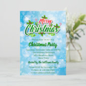 名前に一致するMerry Christmas Blueパーティーの追加 招待状 (スタンド正面)