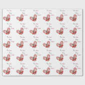 名前に出入するクリスマスのキャンディ・ケーンのサンタのカスタム ラッピングペーパー (フラット)