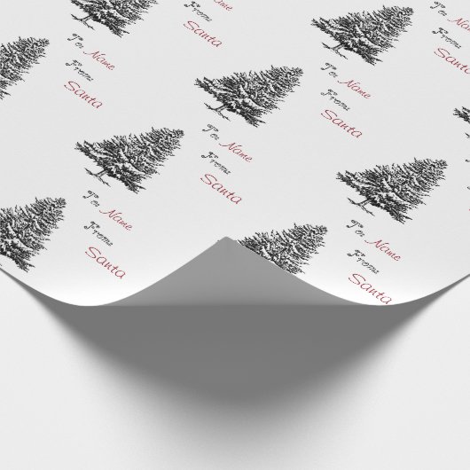 名前に出入するクリスマスのマツカスタム ラッピングペーパー (角)