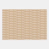 名前に合わせて手モダン書きの薄い茶 ラッピングペーパーシート (正面3)