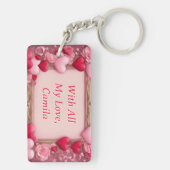 名前に署名バレンタインのキーチェーンギフト キーホルダー (裏面)