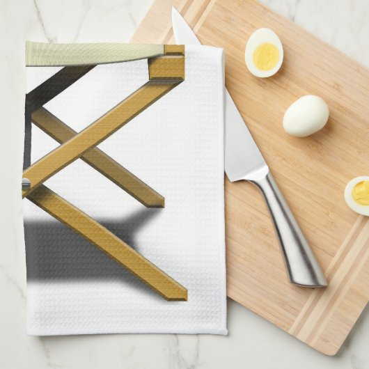 名前のあなたの選択のディレクター椅子のデザイン キッチンタオル (四つ折り)