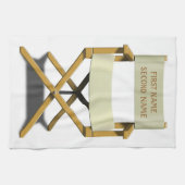 名前のあなたの選択のディレクター椅子のデザイン キッチンタオル (横)