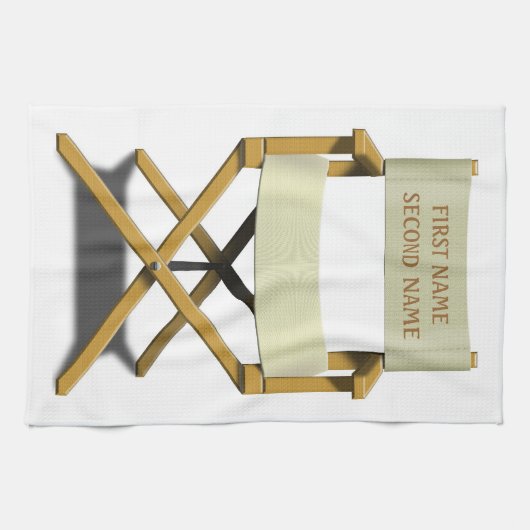 名前のあなたの選択のディレクター椅子のデザイン キッチンタオル (横)