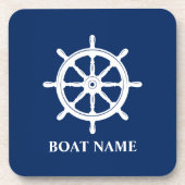 名前のいかり（船舶） Helm Navy Blue コースター (正面)