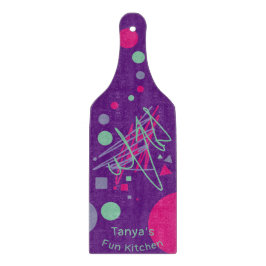 名前のおもしろいキッチンメドレシェイプピンクパープルティール（緑がかった色） カッティングボード