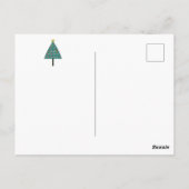 名前のお洒落付いたライト付きクリスマスツリー ポストカード (裏面)