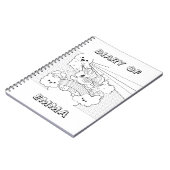 名前のかわいいかわいいのユニコーンの着色の上表紙 ノートブック (左側)