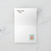 名前のかわいいカラフルグラフィック子供の誕生日の追加 カード (内部)