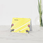 名前のかわいいカラフルグラフィック子供の誕生日の追加 カード (裏面)