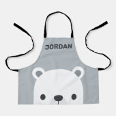 . .名前のかわいい小さなパーソナライズされたホッキョクグマ エプロン (正面)