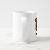 名前のかわいい小さな茶色パーソナライズされたの熊 ジャンボコーヒーマグカップ (裏面)
