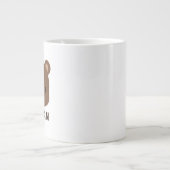 名前のかわいい小さな茶色パーソナライズされたの熊 ジャンボコーヒーマグカップ (正面)