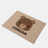 名前のかわいい小さな茶色パーソナライズされたの熊 ドアマット (アングル)