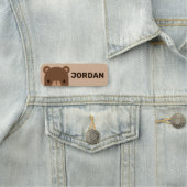 名前のかわいい小さな茶色パーソナライズされたの熊 名札 (インサイチュ)