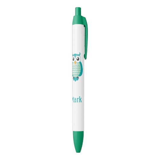 名前のかわいい水のフクロウ 黒ボールペン (底(縦))