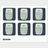 名前のかわいい計算機名のテンプレートを追加 スクエアシール (シート)