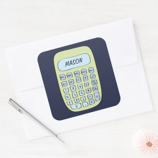 名前のかわいい計算機名のテンプレートを追加 スクエアシール (封筒)