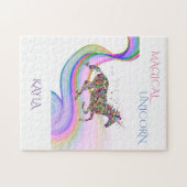 名前のついたパズルパーソナライズされたの魔法の一角獣。 ジグソーパズル (横)