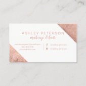 名前のばら色の金ゴールドの白髪の化粧のタイポグラフィ 名刺 (裏面)