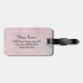 名前のアールヌーボーの女性のヴィンテージ旅行トランク ラゲッジタグ (裏面横)